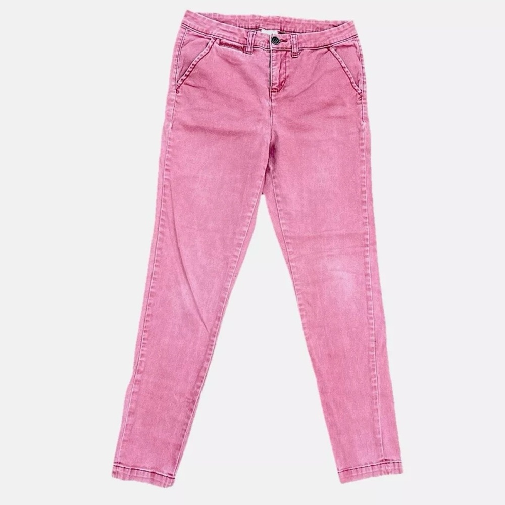 Faded Glory Womens Size 4 Red Solid Skinny Leg Stretch Fit Denim Red Jeans